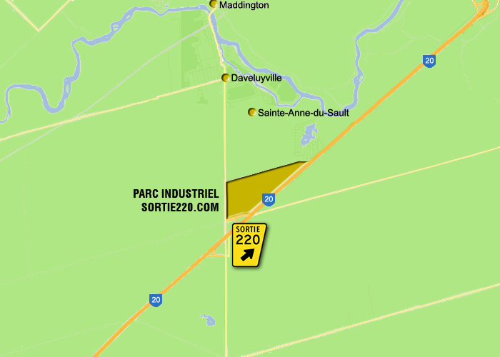 Localisation parc industriel, Maddington, Daveluyville, Saint-Anne-du-Sault